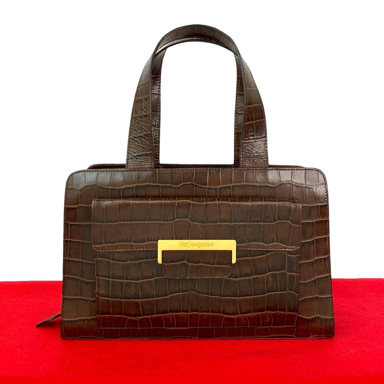 YVES SAINT LAURENT Handbag leather Brown