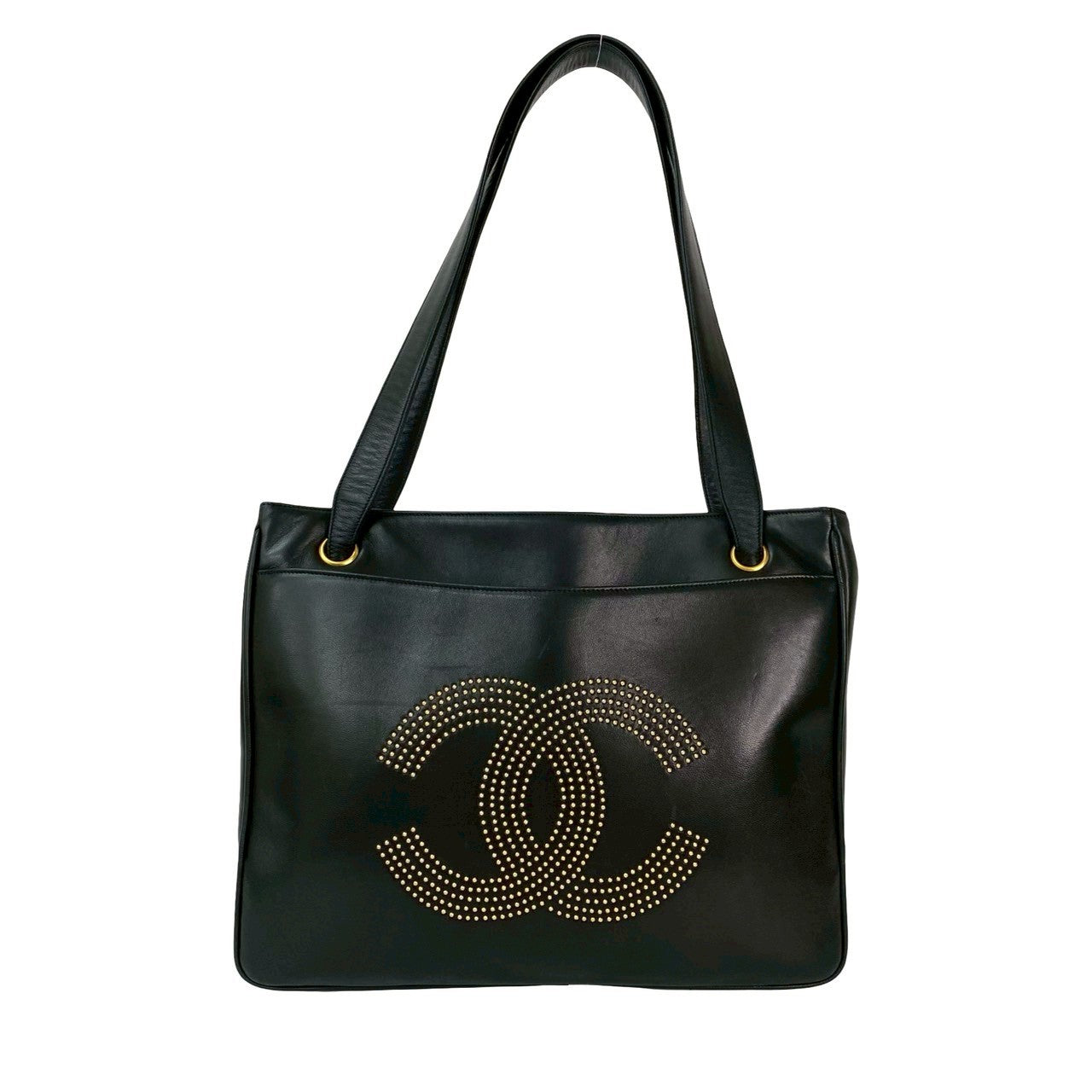 CHANEL Tote Bag leather black