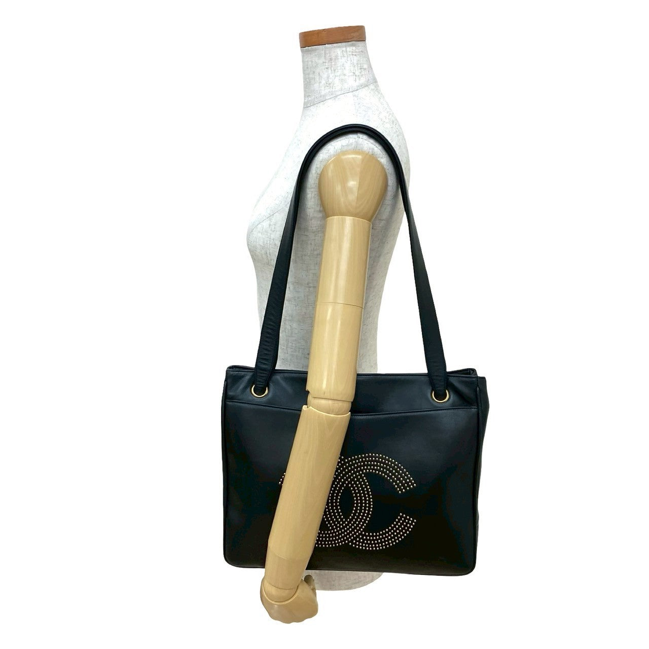 CHANEL Tote Bag leather black