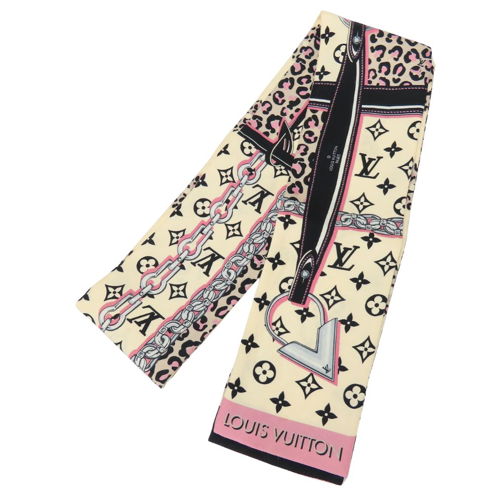 LOUIS VUITTON scarf M00418 silk beige Bando Wild at Heart Women