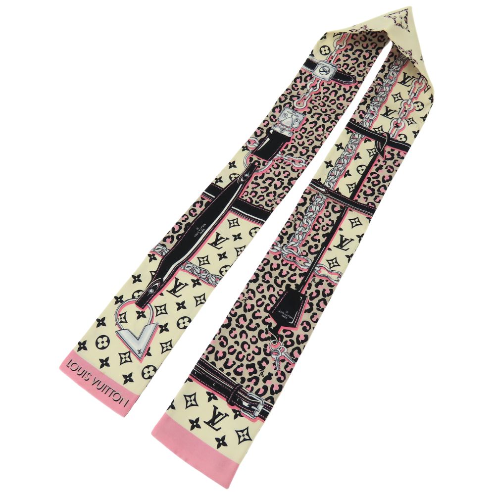 LOUIS VUITTON scarf M00418 silk beige Bando Wild at Heart Women