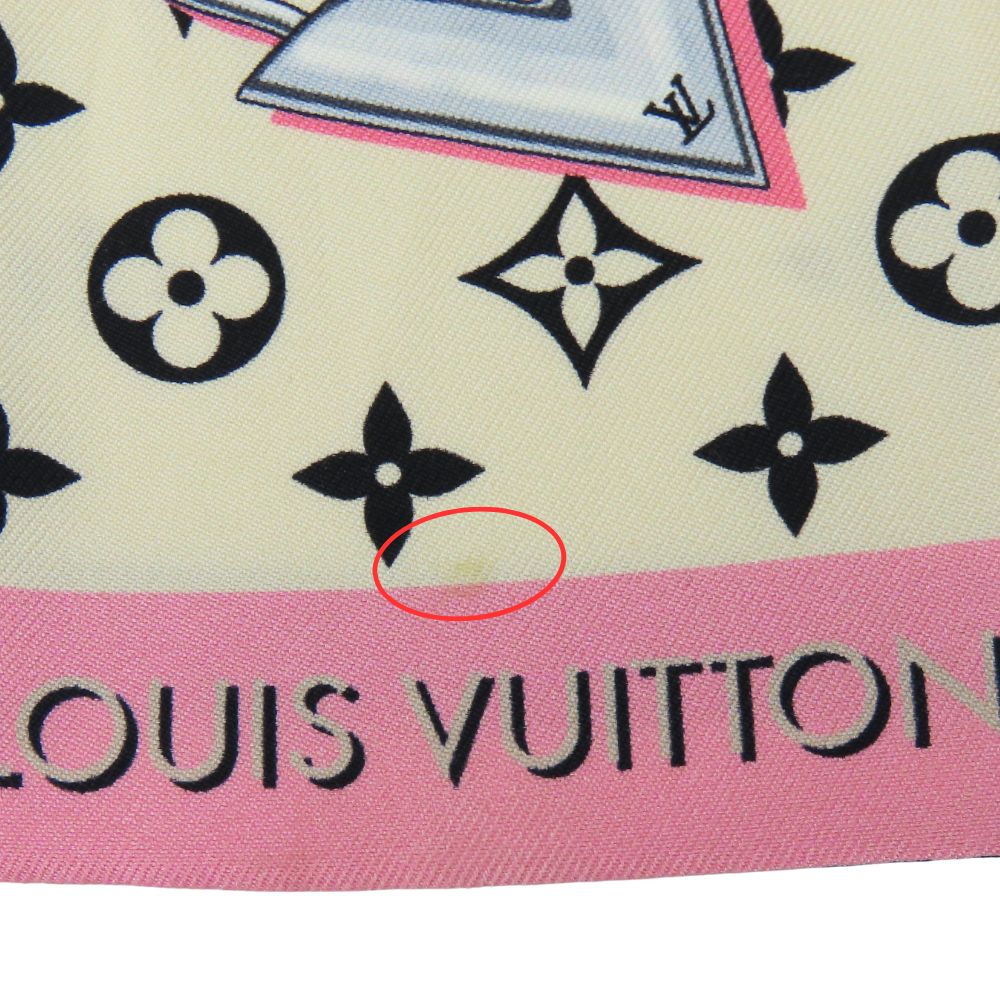LOUIS VUITTON scarf M00418 silk beige Bando Wild at Heart Women