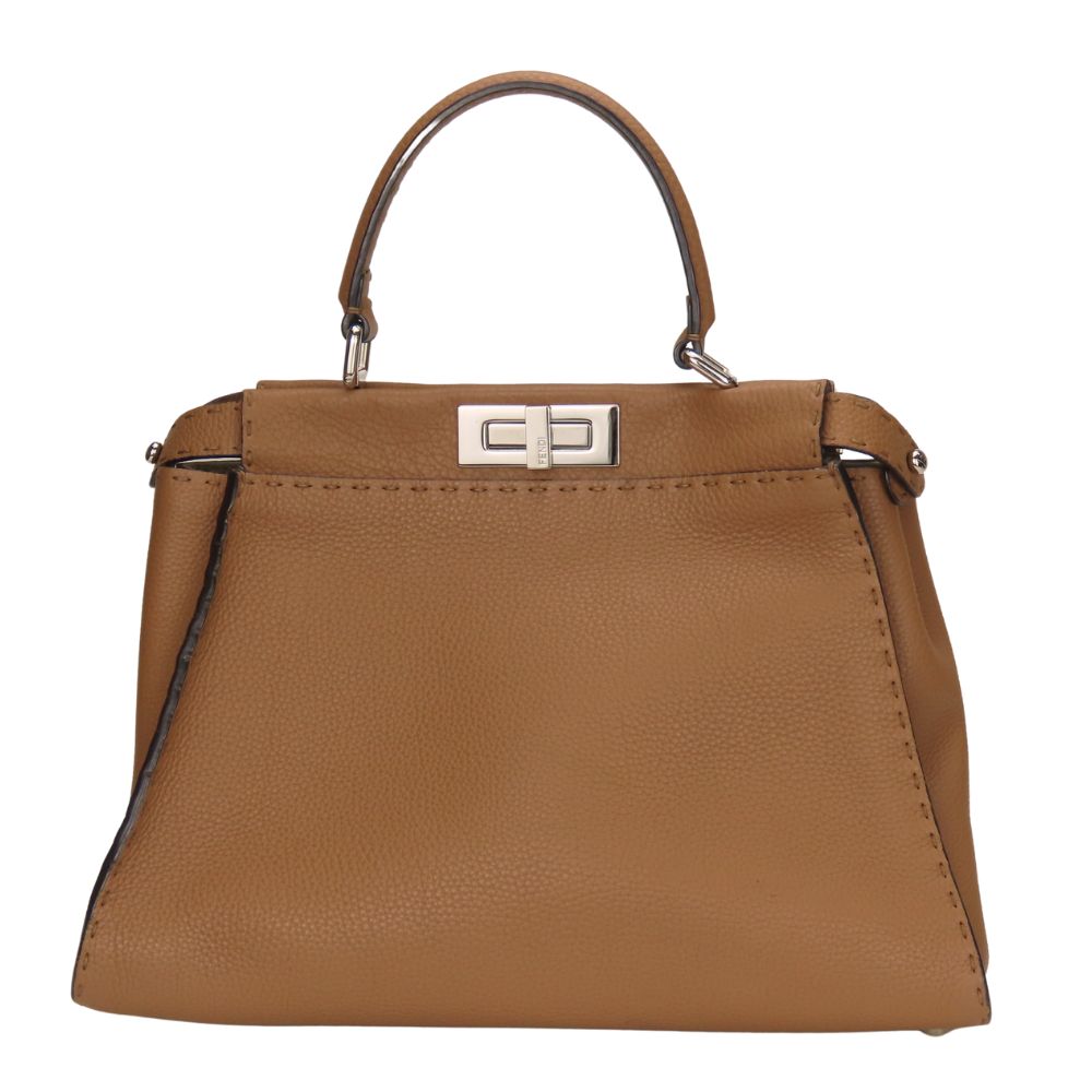 FENDI Handbag 8BN290 leather Brown Celeria Peekaboo Women