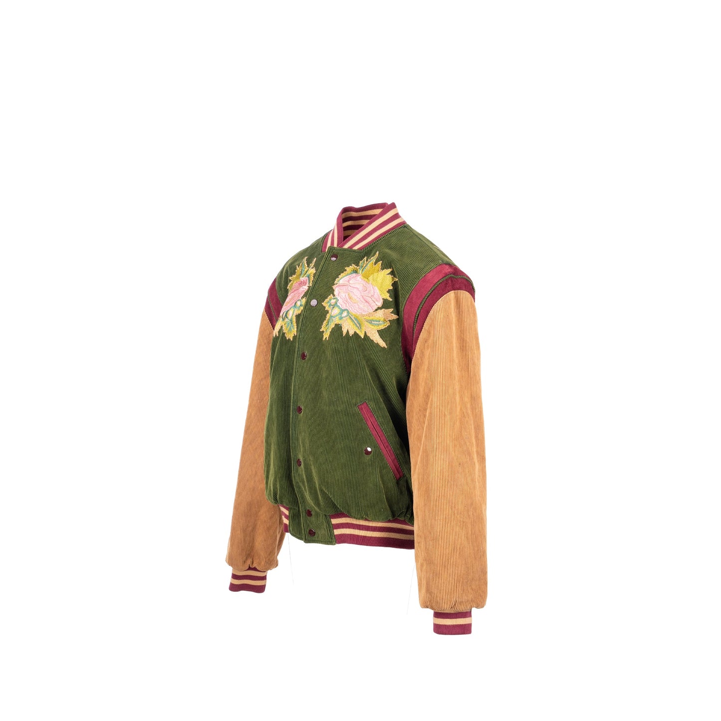 GUCCI Size 48 Embroidered Corduroy âModern Futureâ Bomber Jacket Cotton Multicolour