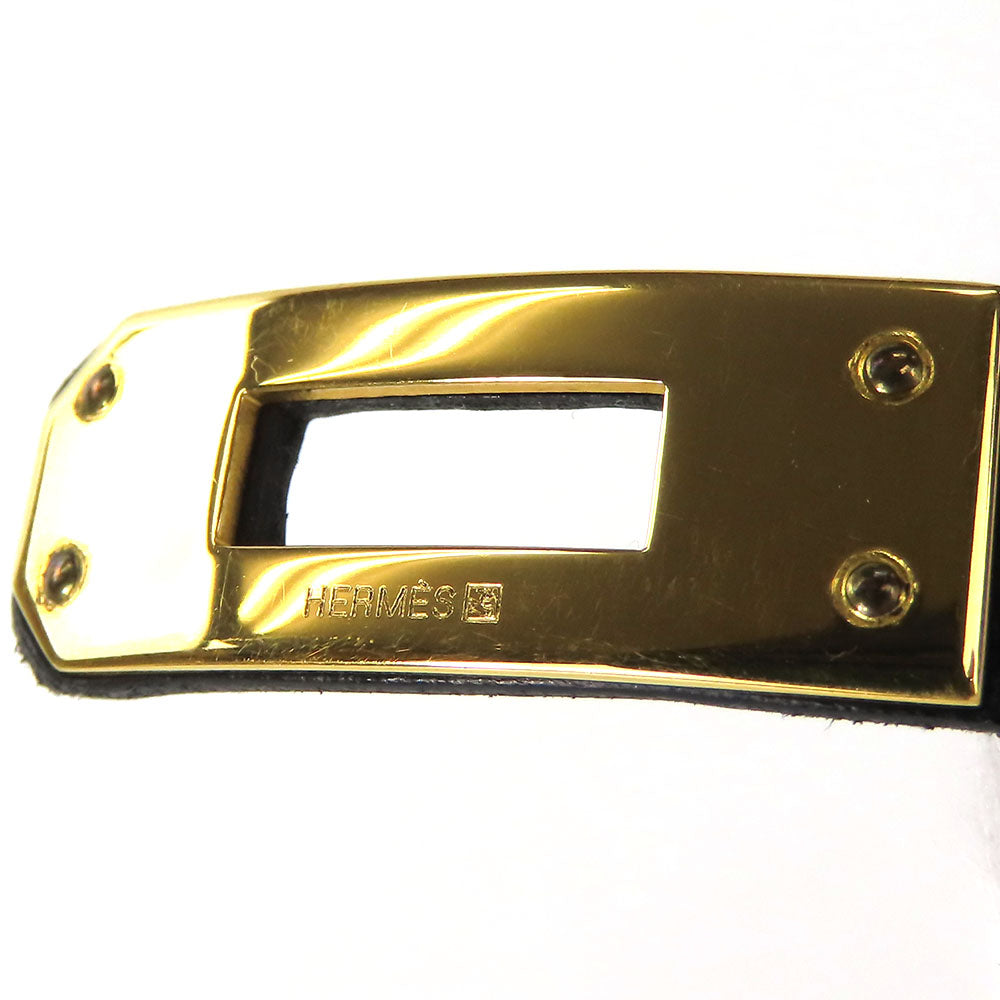 HERMES bracelet Leather, Metal black Kelly Women