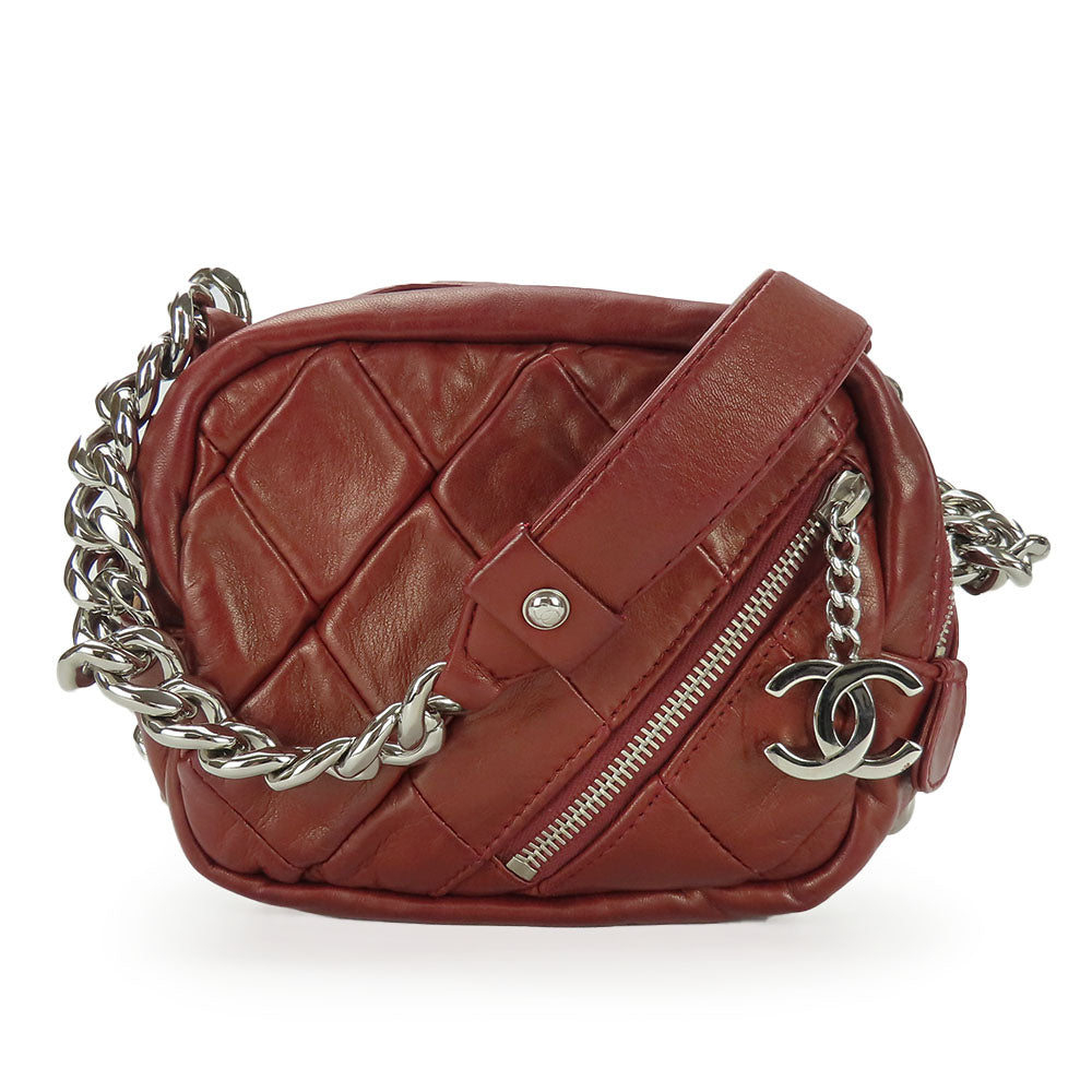 CHANEL Shoulder Bag lambskin Bordeaux quilting Women