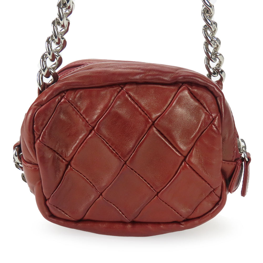 CHANEL Shoulder Bag lambskin Bordeaux quilting Women