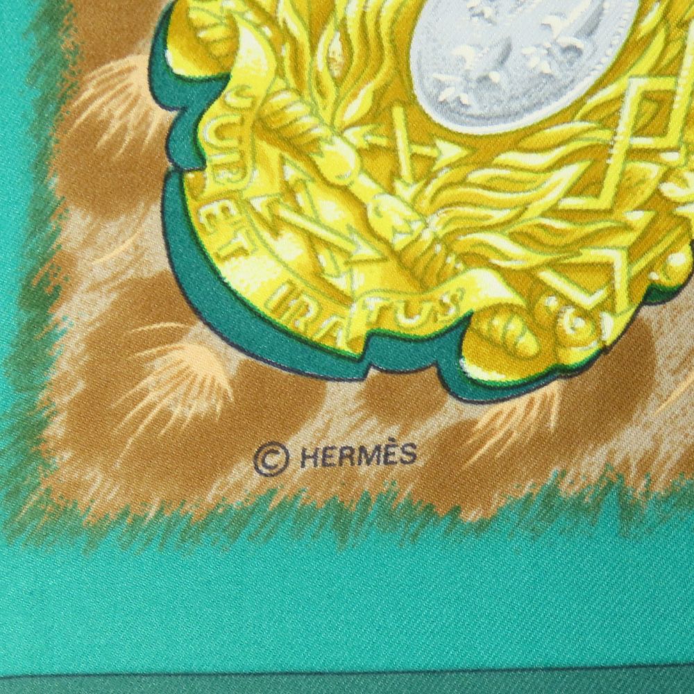 HERMES scarf silk green Carre90 Women