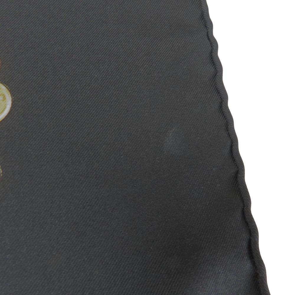 HERMES scarf silk black KOSMIMA Carre90 Women