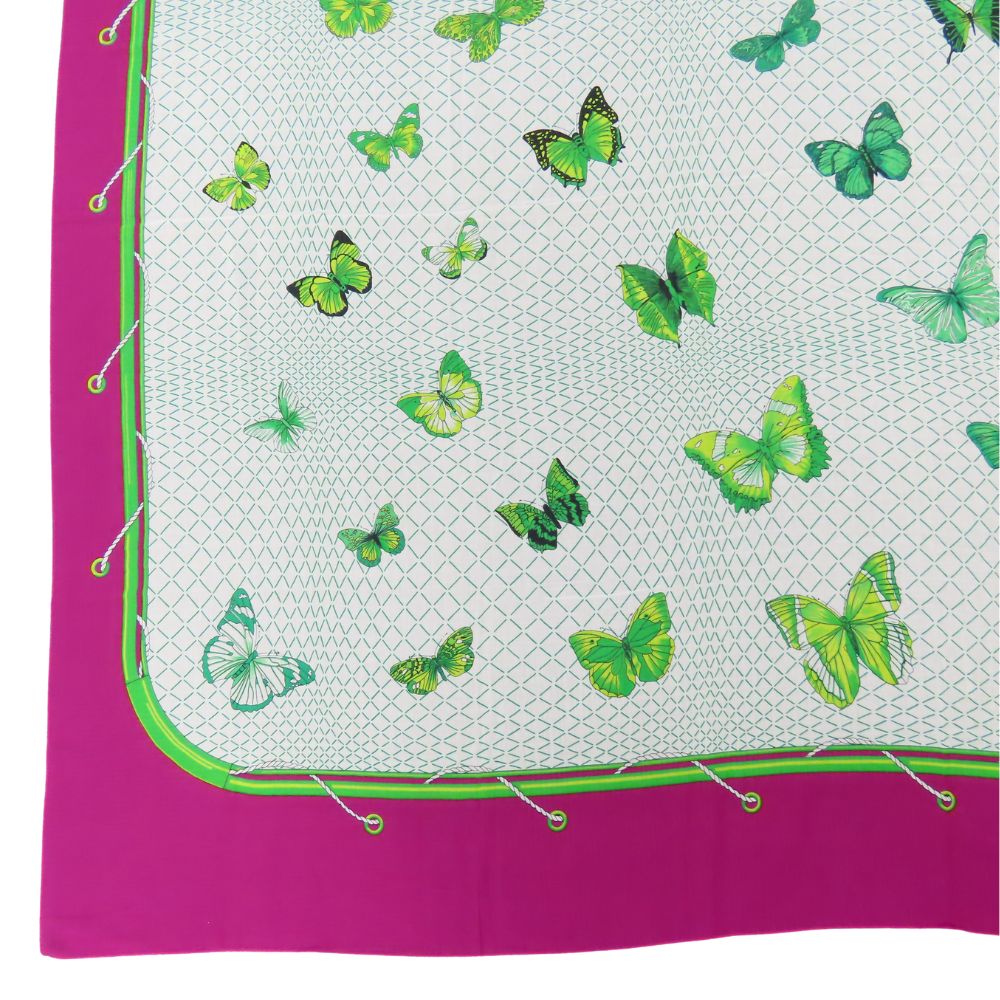 HERMES Stall cotton purple Pareo Women