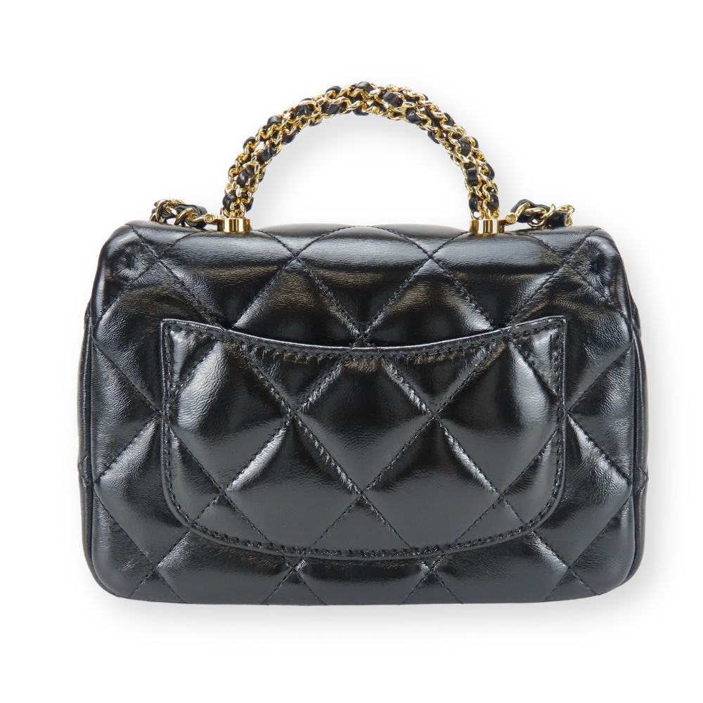 CHANEL Shoulder Bag lambskin black Matrasse