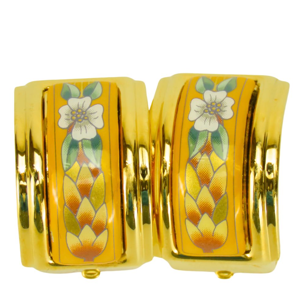 HERMES Earring metal yellow Emile Women