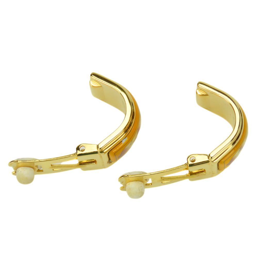 HERMES Earring metal yellow Emile Women