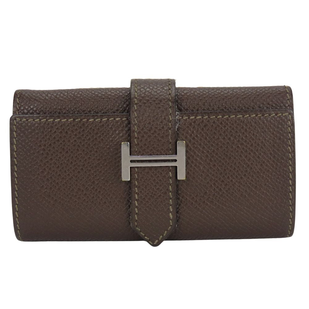HERMES Key case Key holder  Epsom Dark brown Bean unisex(Unisex)