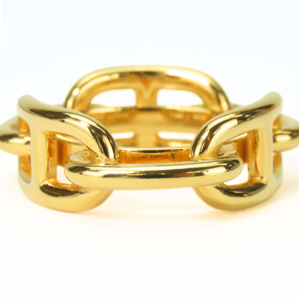 HERMES Scarf ring metal gold Chene Dunkle Women