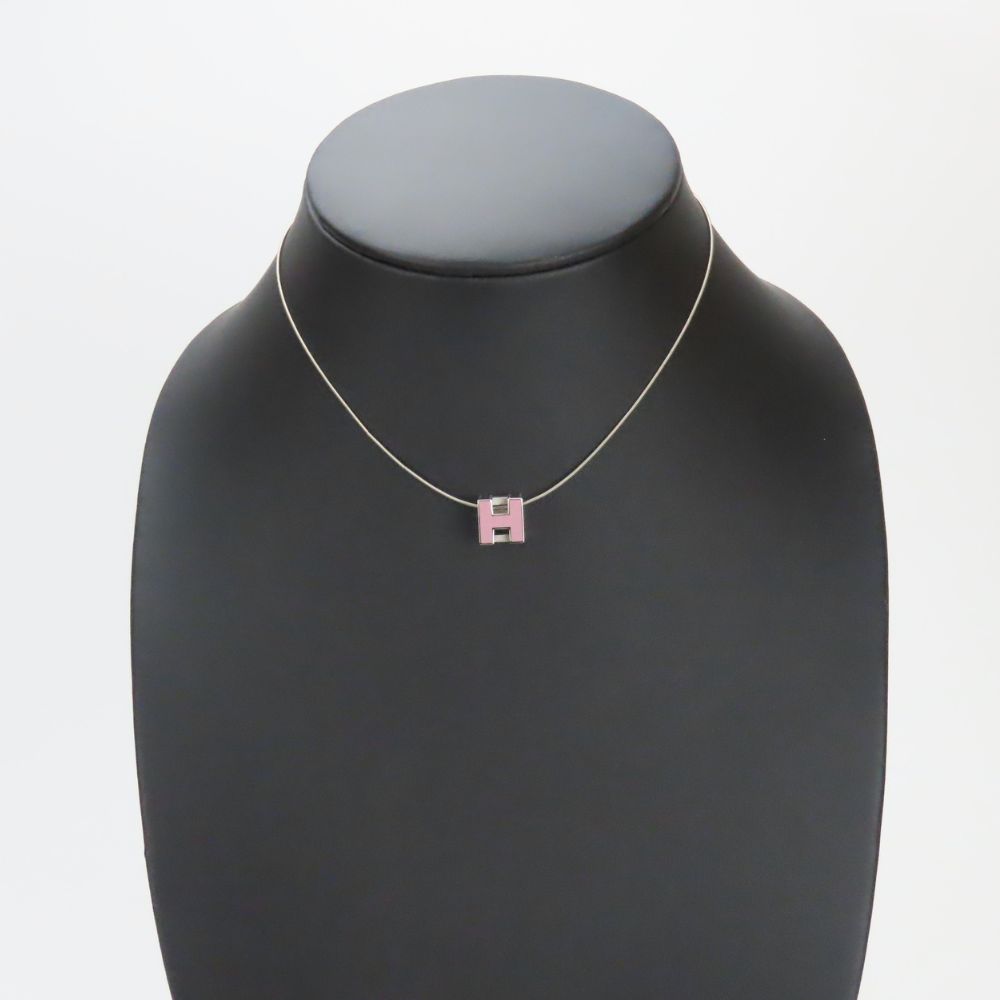 HERMES Necklace metal pink Cardue Ash Women