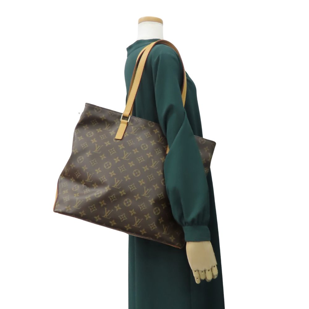 LOUIS VUITTON Tote Bag M51151 Monogram, Tanned Leather Brown Cabas Mezzo Women