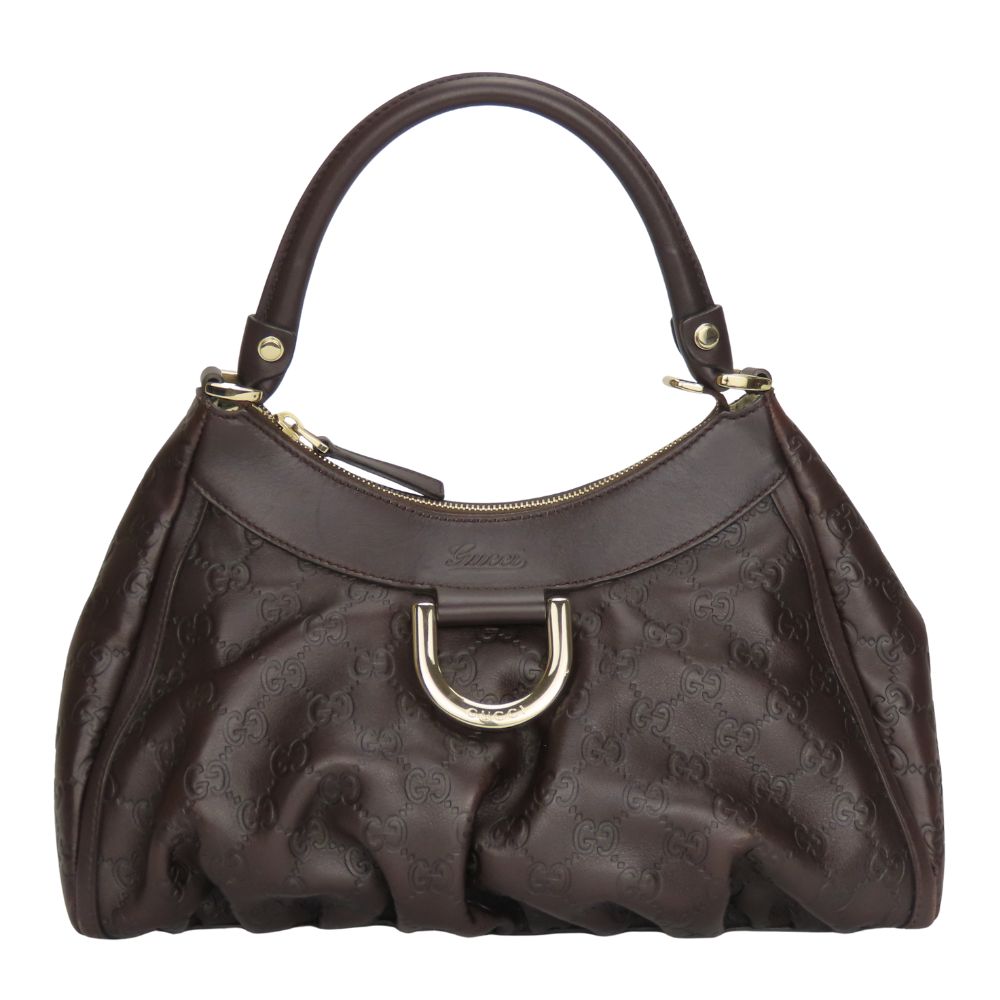 GUCCI Handbag 190525 Sima leather Dark brown Abbey Women