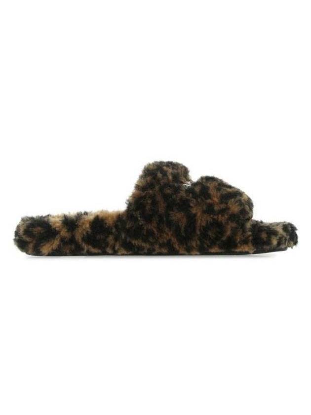 Luxury Balenciaga Trending 2025 Leopard Pattern Fake Fur Slide Slippers