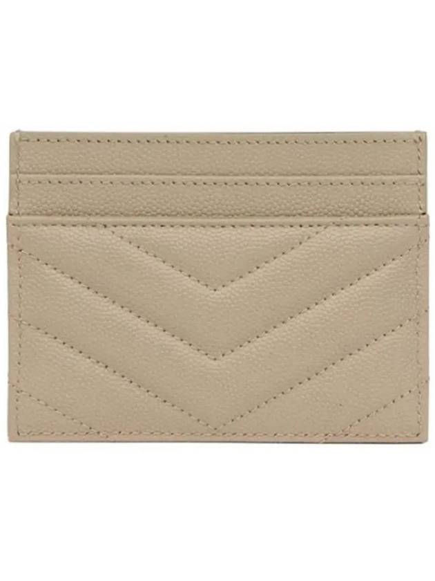 Luxury Saint Laurent Trending 2025 Gold Hardware Matelasse Caviar Leather Card Wallet Dark Beige
