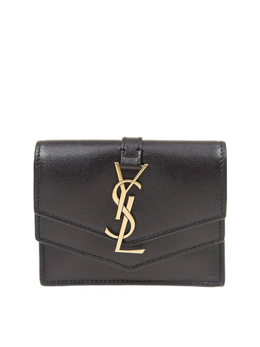 Luxury Saint Laurent Trending 2025 Monogram Sulpice Half Wallet Black