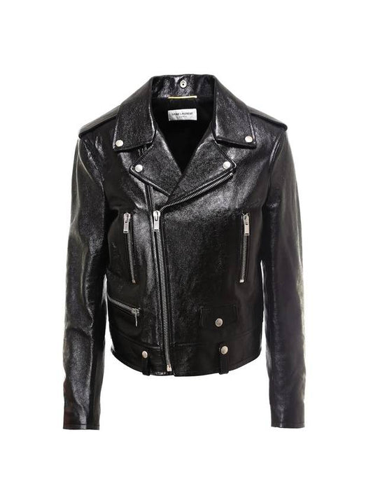 Luxury Saint Laurent Trending 2025 Classic Leather Biker Jacket Black