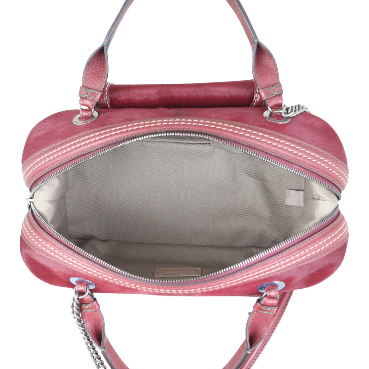 Chanel Pony Hair and Leather Paris-Dallas Bowling Fringe Bag | Burgundy