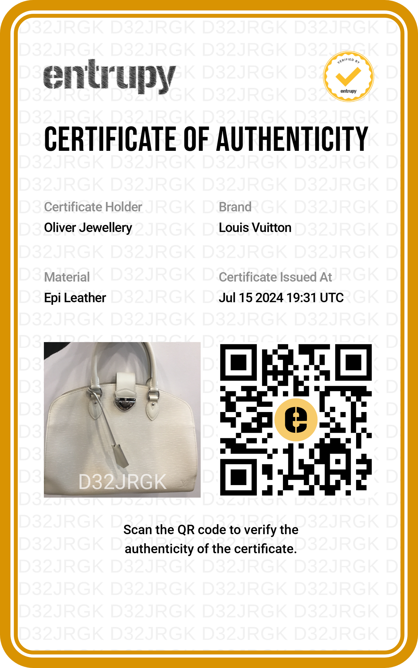 Louis Vuitton White Epi Leather Pont-Neuf GM