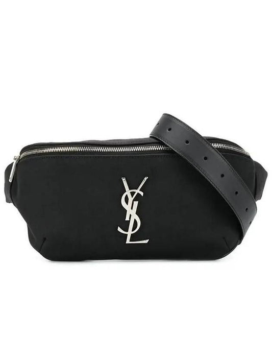Luxury Saint Laurent Trending 2025 Cassandre Classic Canvas Leather Belt Bag Black