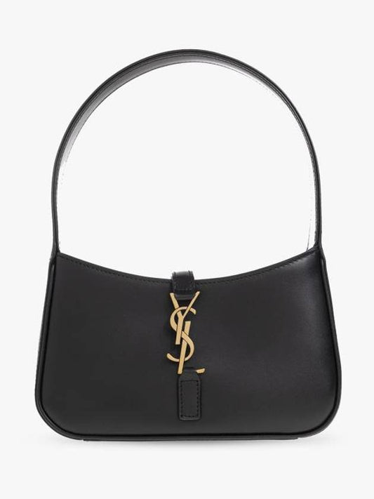 Luxury Saint Laurent Trending 2025 LE 5A 7 Small Smooth Leather Hobo Shoulder Bag Black