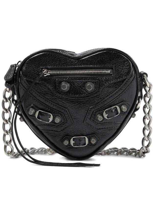 Luxury Balenciaga Trending 2025 Le Cagole Heart Cross Mini Bag Black