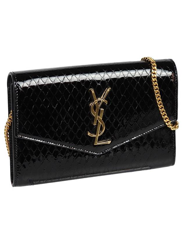 Luxury Saint Laurent Trending 2025 Envelope Mini Chain Wallet Black