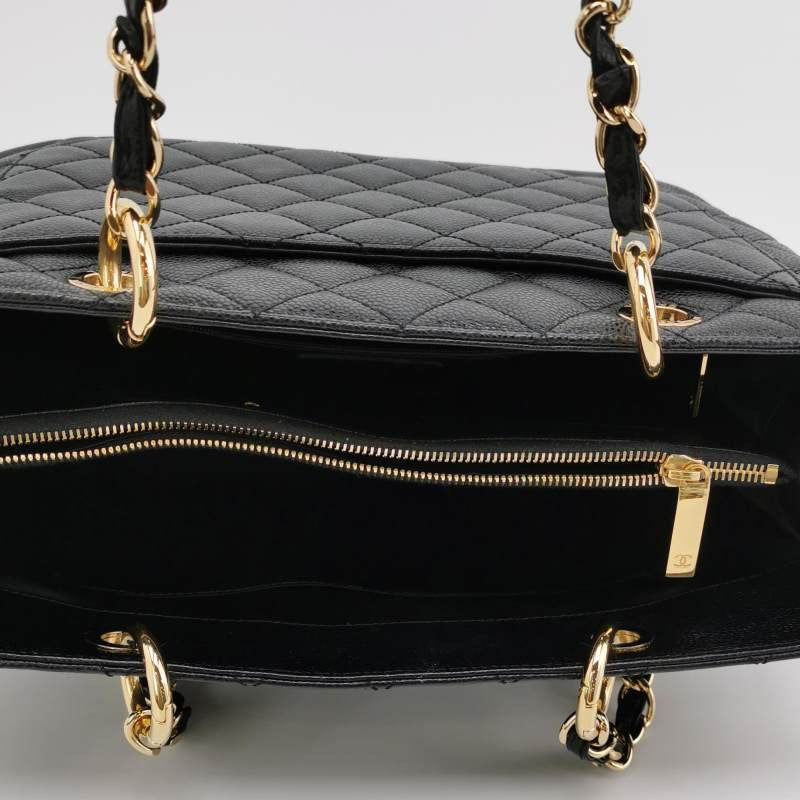 Chanel GST Grand Shopping Tote 2014 Black Caviar Leather PM