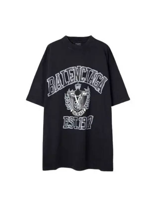 Luxury Balenciaga Trending 2025 DIY College Medium Fit Short Sleeve T-Shirt Black