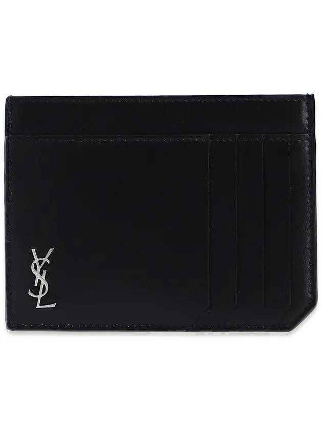 Luxury Saint Laurent Trending 2025 Monogram Logo Card Wallet Black