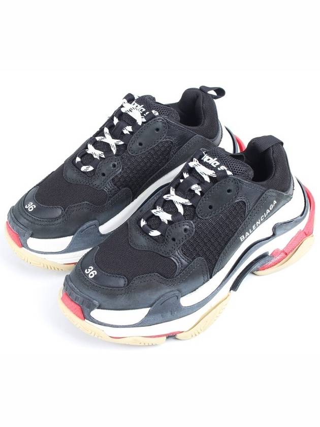Luxury Balenciaga Trending 2025 Triple S black red sneakers 35 5 225