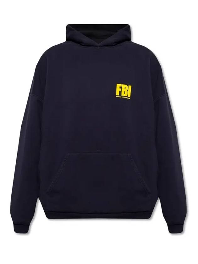 Luxury Balenciaga Trending 2025 FBI Logo Reversible Hoodie Navy