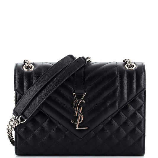 Luxury Saint Laurent Trending 2025 Classic Monogram Envelope Satchel Mixed Matelasse Leather Medium
