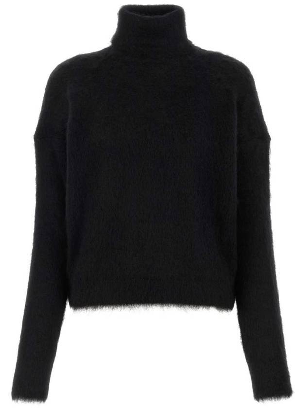 Luxury Saint Laurent Trending 2025 Women's Mohair Blend Turtleneck Black