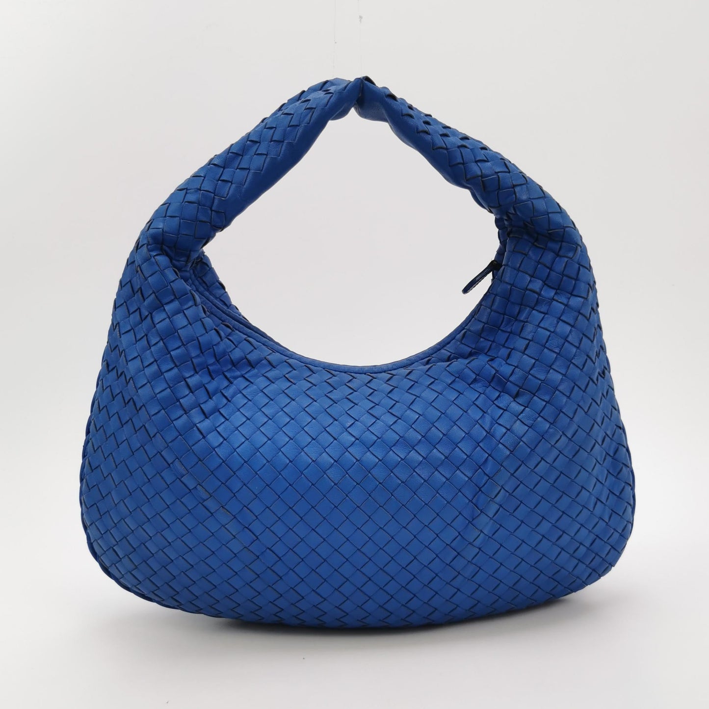 Bottega Veneta Hobo Bag Lambskin Leather Royal Blue 42cm Thick Shoulder Pad