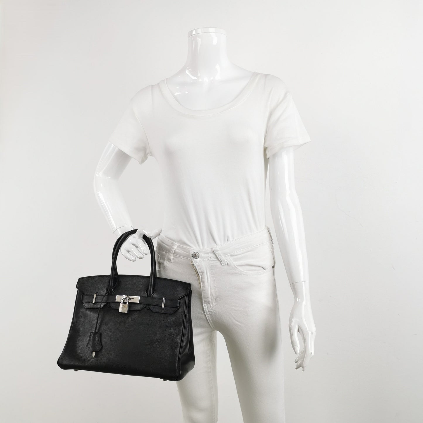 Hermes Birkin 30 Black Epsom Leather Palladium Hardware 2012
