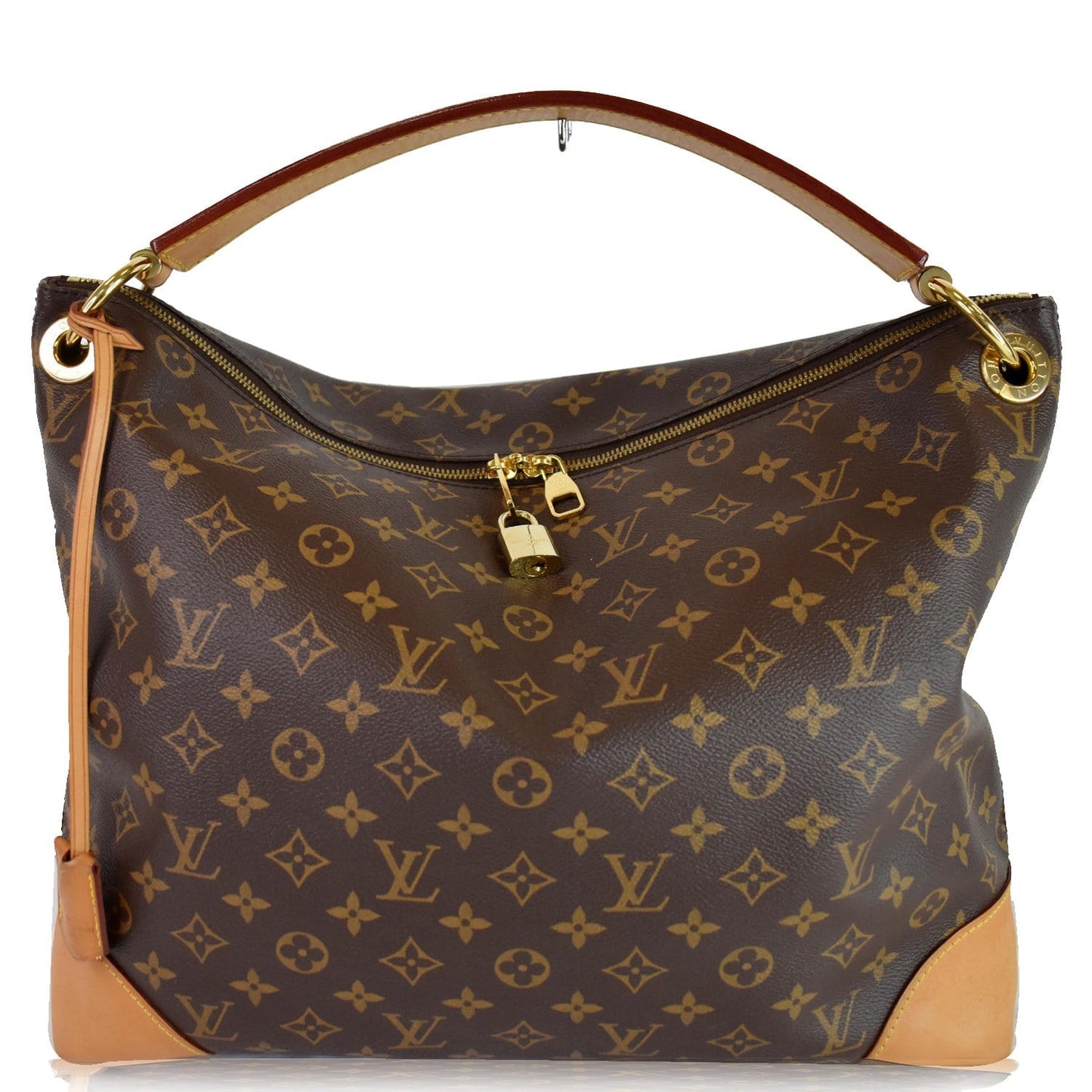 LOUIS VUITTON Berri MM Monogram Canvas Shoulder Bag Brown