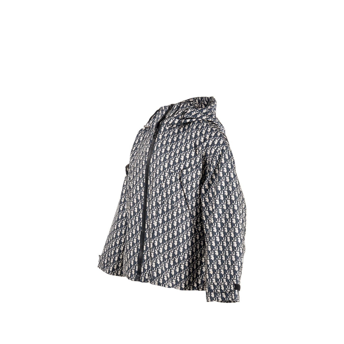 Dior Size Dior Oblique Motif Hooded Jacket Polyester Blue