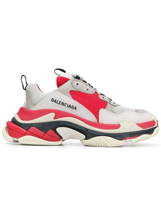 Luxury Balenciaga Trending 2025 Triple S Low Top Sneakers Grey Red