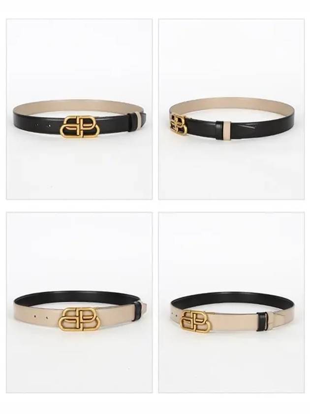 Luxury Balenciaga Trending 2025 BB Logo Double-Sided Belt Black