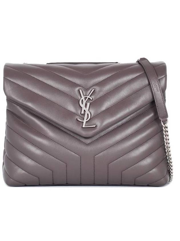Luxury Saint Laurent Trending 2025 Silver Hardware Loulou Monogram Chain Shoulder Bag Grey