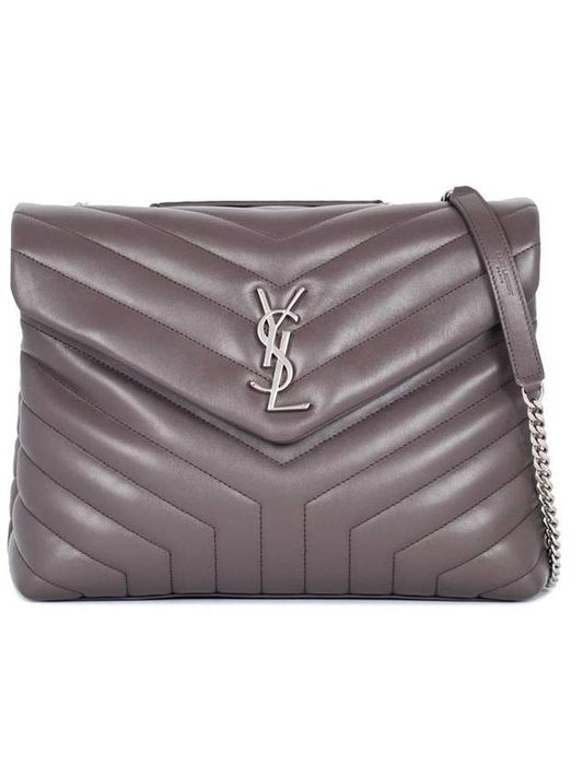 Luxury Saint Laurent Trending 2025 Silver Hardware Loulou Monogram Chain Shoulder Bag Grey
