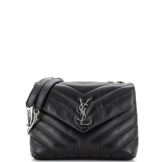 Luxury Saint Laurent Trending 2025 Loulou Shoulder Bag Matelasse Chevron Leather Small