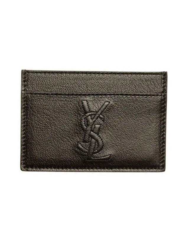 Luxury Saint Laurent Trending 2025 Belle De Jour Stitch Logo Card Wallet Black