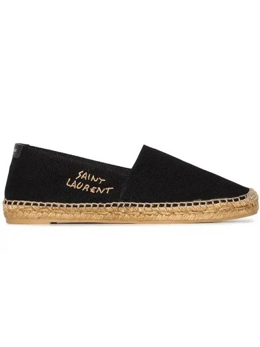 Luxury Saint Laurent Trending 2025 Women's Monogram Espadrilles Black